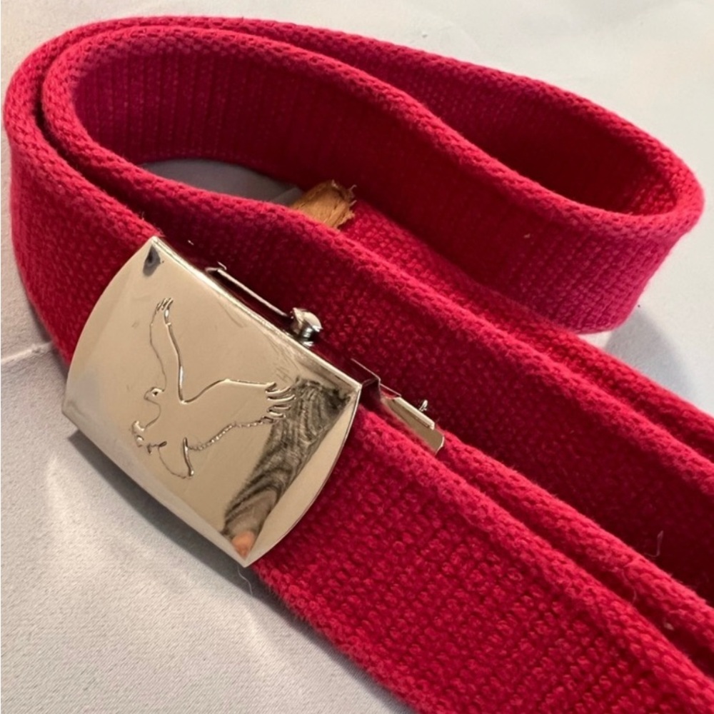 American Eagle Fabric Belt Small Red